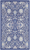 3' X 5' Navy Blue Ivory and Beige Floral Area Rug