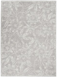 5' X 7' Gray and Ivory Floral Distressed Area Rug