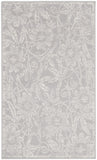 3' X 5' Gray and Ivory Floral Distressed Area Rug