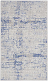 3' X 5' Ivory Blue and Gray Abstract Area Rug