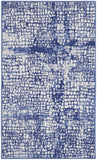3' X 5' Ivory and Navy Blue Abstract Area Rug