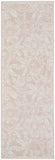 6' Pink and Ivory Floral Distressed Runner Rug