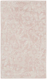 3' X 5' Pink and Ivory Floral Distressed Area Rug