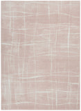 5' X 7' Pink and Ivory Abstract Geometric Area Rug
