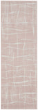 6' Pink and Ivory Abstract Geometric Runner Rug