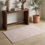 3' X 5' Pink and Ivory Abstract Geometric Area Rug
