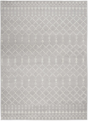 4' X 6' Gray and Ivory Geometric Area Rug