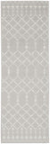 6' Gray and Ivory Geometric Runner Rug