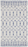 3' X 5' Ivory and Blue Geometric Area Rug