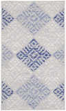 3' X 5' Beige Blue and Gray Geometric Area Rug