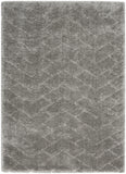 4' X 6' Gray Chevron Shag Area Rug