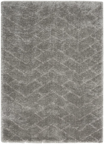 4' X 6' Gray Chevron Shag Area Rug
