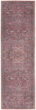12' Blue And Red Floral Distressed Runner Rug