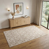 4' X 6' Brown Geometric Distressed Area Rug