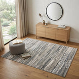 4' X 6' Cream Abstract Distressed Area Rug