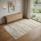 4' X 6' Cream Abstract Distressed Area Rug