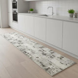 8' Ivory And Gray Abstract Runner Rug