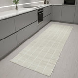 8' Ivory Geometric Runner Rug