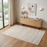 4' X 6' Cream Geometric Area Rug