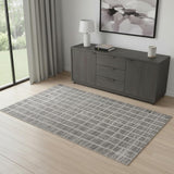 4' X 6' Ivory And Gray Geometric Area Rug