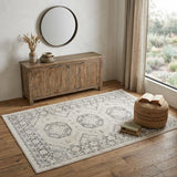 4' X 6' Gray Geometric Distressed Area Rug