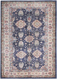 5' X 7' Blue and Ivory Oriental Distressed Non Skid Area Rug