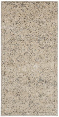 2' X 4' Beige And Gray Oriental Distressed Area Rug