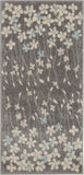 2' X 4' Beige And Gray Floral Area Rug