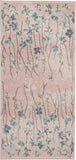 2' X 4' Pink Gray and Blue Floral Area Rug