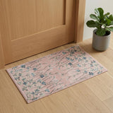 2' X 4' Pink Gray and Blue Floral Area Rug