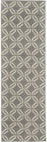 7' Beige and Gray Trellis Runner Rug
