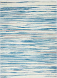 4' X 6' Ivory Blue and Gray Striped Area Rug
