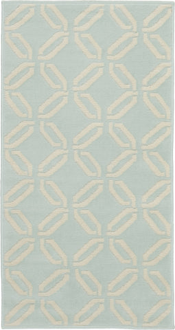 2' X 4' Beige and Green Trellis Area Rug