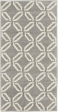 2' X 4' Gray and Ivory Trellis Area Rug
