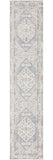 6' Blue Oriental Distressed Runner Rug