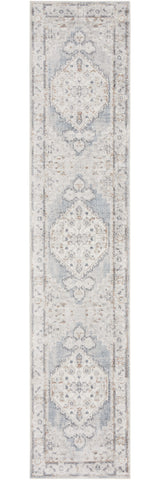 6' Blue Oriental Distressed Runner Rug
