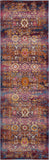 8' Blue Yellow And Red Floral Distressed Runner Rug