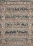4' X 6' Ivory Brown And Gray Floral Distressed Area Rug