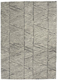 4' X 6' Gray and White Wool Abstract Area Rug