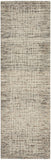 8' Ivory Brown and Gray Wool Abstract Runner Rug
