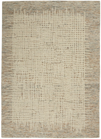 4' X 6' Beige and Tan Wool Abstract Area Rug