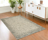 4' X 6' Ivory Brown and Gray Wool Abstract Area Rug