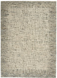 4' X 6' Ivory Brown and Gray Wool Abstract Area Rug