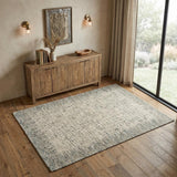 4' X 6' Ivory Brown and Gray Wool Abstract Area Rug