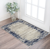 3' X 4' Blue and Gray Abstract Area Rug