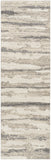 8' Beige Ivory and Gray Abstract Non Skid Runner Rug