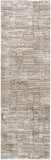 8' Brown and Ivory Abstract Runner Rug