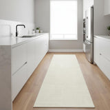 8' Ivory Abstract Runner Rug