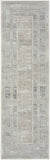8' Gray and Ivory Geometric Non Skid Runner Rug