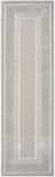 8' Silver and Ivory Geometric Non Skid Runner Rug